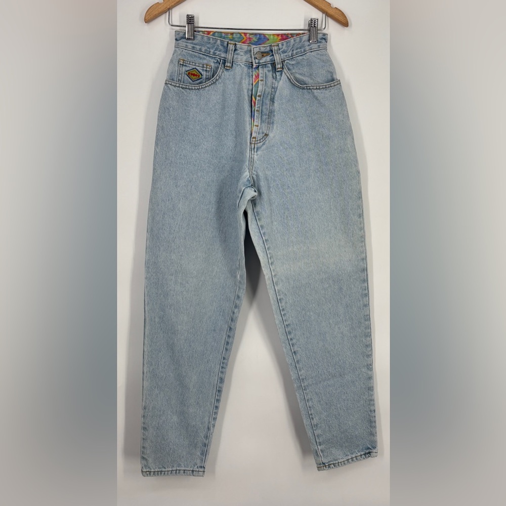 Jordache High Waisted Tapered Jeans Womens 24‎ Light Wash Vintage 90s Mom Pants